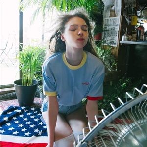 MIXXMIX HEART CLUB Tri-tone colour block t shirt